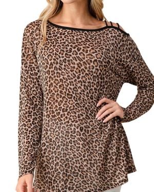 Blumin Shimmering Leopard Top - Brown