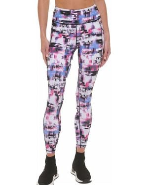 DKNY Printed High-Waist 7/8 Leggings - Blue