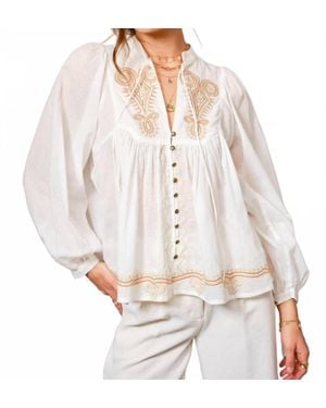 Blue B Fiona Peasant Blouse - White