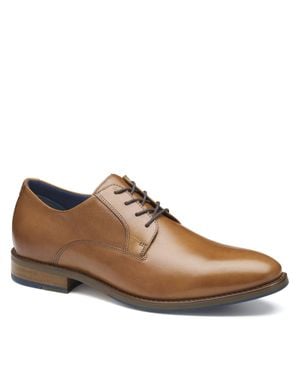 Johnston & Murphy Landry Plain Toe Dress Casual Lace-Up Shoe - Brown