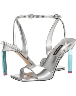 Nine West Maris Dress Sandal Ankle Strap Stiletto Heel Lion168 - Metallic