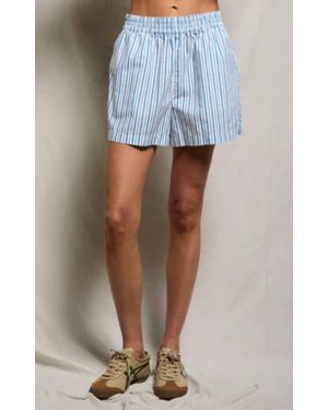 PERFECTWHITETEE Julie Pull-On Poplin Shorts - Blue