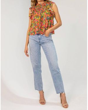 Lavender Brown Chelsea Top - Blue