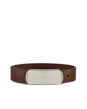 Ferragamo Logo-Plaque Bracelet - Brown