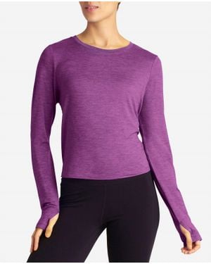 Danskin Cutout Cropped Long Sleeve Tee - Purple