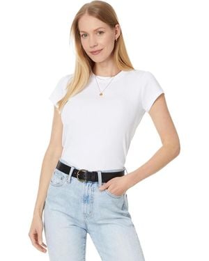 Madewell T-Shirt Stretch Supima Cotton Ribbed Crew Neck Red793 - White