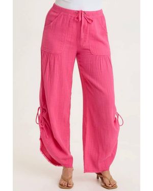 XCVI Muriel Stripe Gauze Wide-Leg Pant - Pink