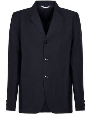 Cellar Door Tailored Jacket With Notched Lapel - Blue