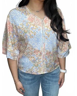 Charlie b Reese Printed Blouse - Gray