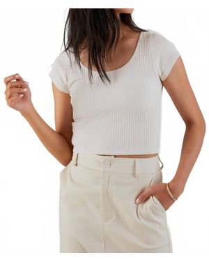 NSF Chasse Rib Short Sleeve Ballet Tee - White