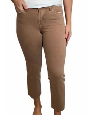 VERVET BY FLYING MONKEY Mid Rise Stretch Straight Cropped Jeans - Natural