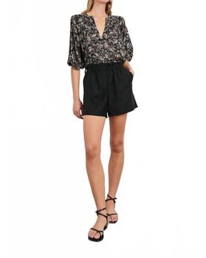 Rails Monte Paperbag-Style Shorts - Black