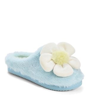 Dearfoams Rosie Furry Icon Clog Slipper - Blue