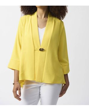 Joseph Ribkoff Textured Woven Trapeze Jacket - Yellow