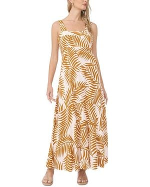 Vince Camuto Square Neck Tiered Maxi Dress - Metallic