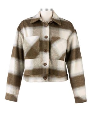 Kut From The Kloth Luciana Crop Jacket With Drop Shoulder - Green