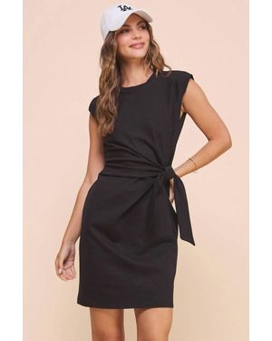 Kld. Signature Cap Sleeve Side Tie Dress - Black