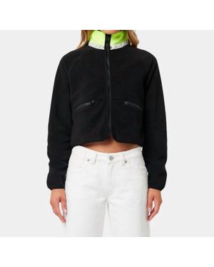 Abrand Jeans Cropped Fleece Jacket - Black