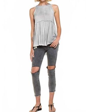 Pol Sweet & Simple Babydoll Top - Gray