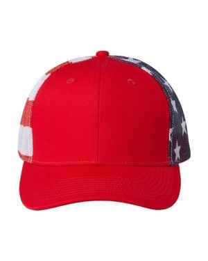 Katia Printed Mesh Trucker Cap - Red