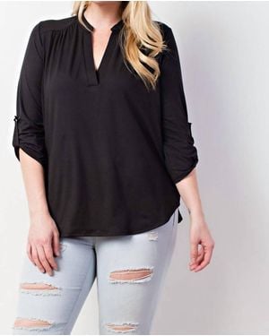 Mittoshop Peasant Knit Curvy Top - Black