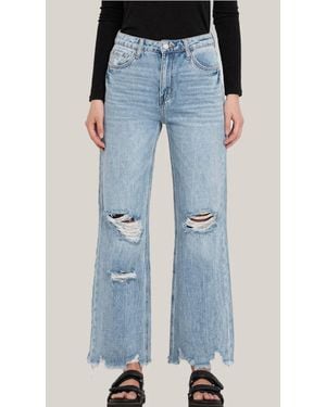 VERVET BY FLYING MONKEY Ali Vintage Super High Rise Flare Jeans - Blue