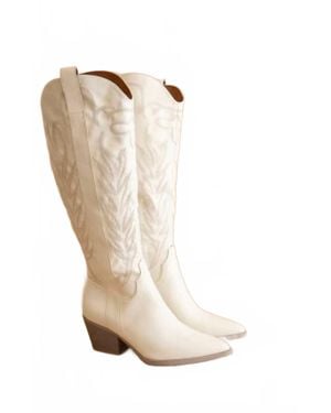 Oasis Society Savannah Embroidered Western Boot - White