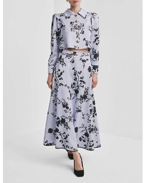 byTiMo Tailored Satin Midi Skirt - White