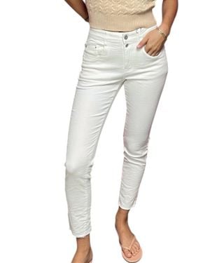Bianco Summer Double Button High Waisted Skinny Jean - White