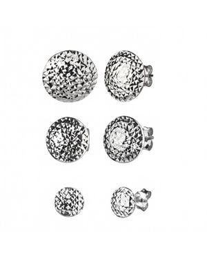 Gold & Honey Stud Earrings - White