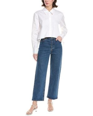 Toccin Kira Poplin High- Low Fly Away Shirt - Blue