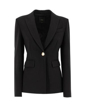 Pinko Fabric Single Breasted Blazer - Black