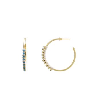 Athra 925 Sterling 35 Mm Hoop Earrings - Metallic