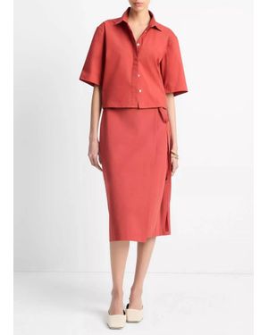 Vince Wrap Straight Skirt - Red