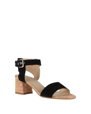 The Flexx Nubuck & Cork Block Heel Sandal - Black