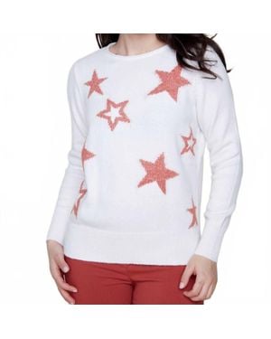Renuar Knit Star Sweater - White