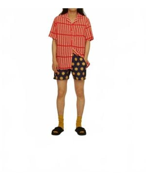 Oas Railway Viscose Shirt - Red