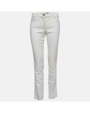 Roberto Cavalli Patterned Denim Stitch Detailed Jeans M Waist - Gray
