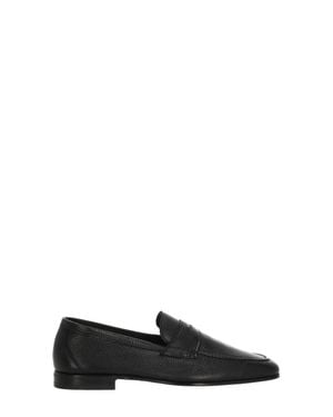 BERWICK 1707 Pebbled Leather Mask Loafers - Black