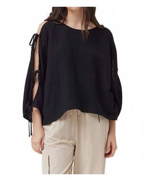 GRADE & GATHER Effortless Gauze Blouse - Black