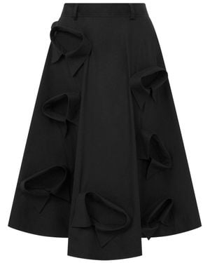 Moschino Knee-Length A-Line Skirt With Sculptural Details - Black