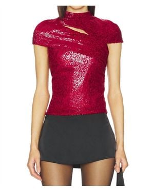 Self-Portrait Cut Out Top - Red