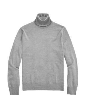TRUEDAMES Solid Turtleneck Sweater - Gray