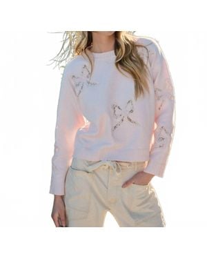 Aaron & Amber Lace Bow Spring Sweater - Gray