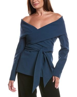 Lafayette 148 New York Portrait Wrap Jacket - Blue