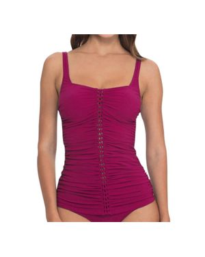 Gottex Shirred Tankini Top - Purple