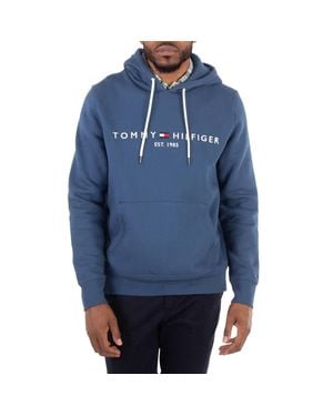 Tommy Hilfiger Cotton-Blend Drawstring Hoodie - Blue