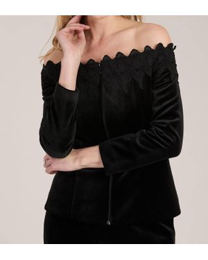 tyler boe Teagan Velvet Top - Black