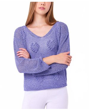 French Kyss Crochet Heart Top - Purple