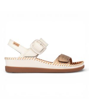 Pikolinos Leather Lightweight Summer Wedge Sandals - White